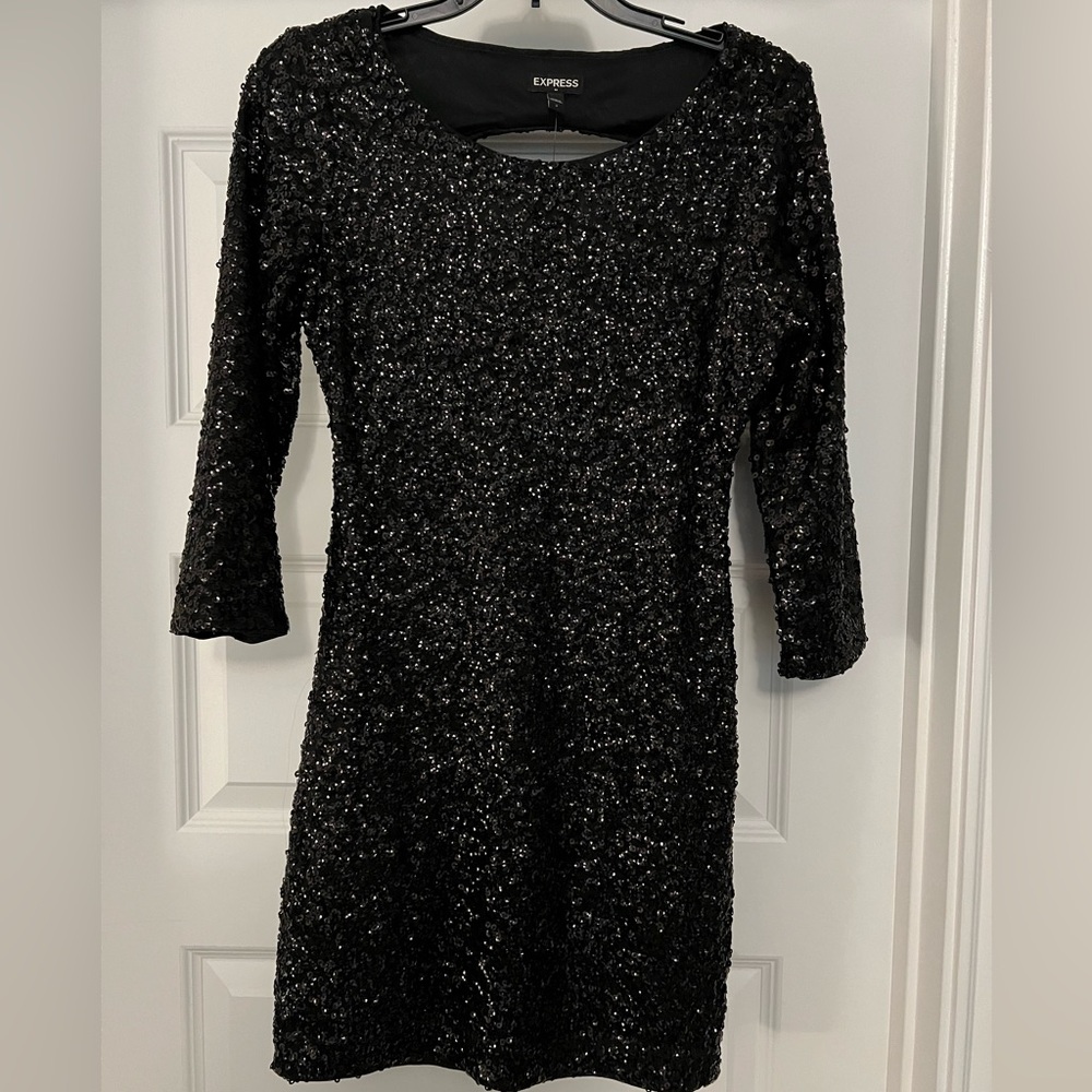 Brand New Express fully sequined black dress